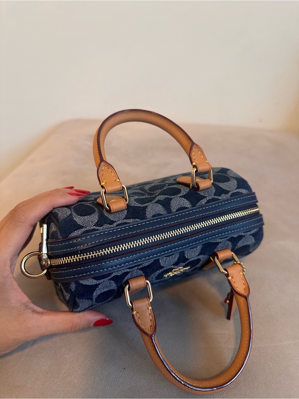 Coach Signature Denim Mini Rowan - Picture 5 of 14